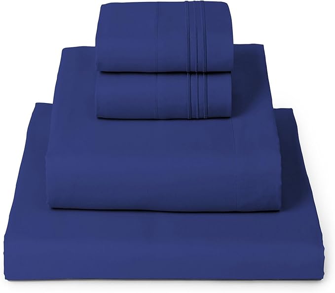 Mellanni Full Sheets Set - 4 PC Iconic Collection Bedding - Hotel Luxury, Extra Soft, Cooling Bed Sheets - Wrinkle, Fade, Stain Resistant (Full, Royal Blue)