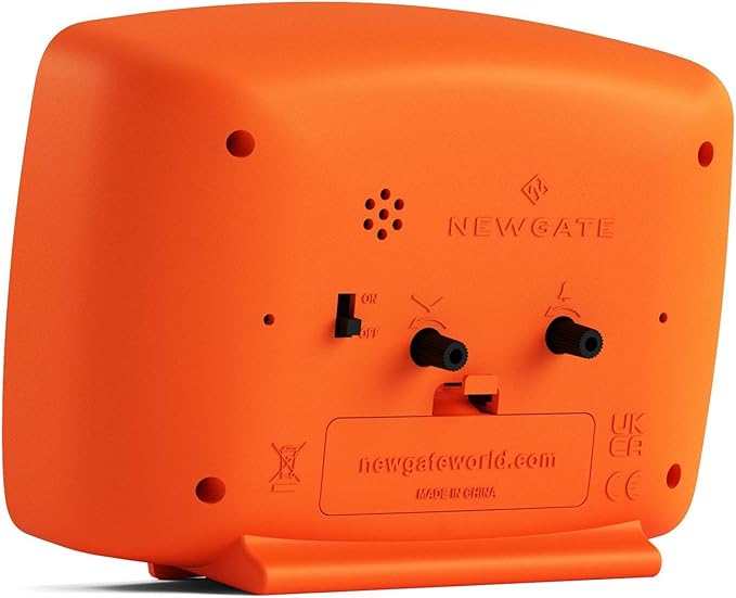 NEWGATE® Brooklyn Alarm Clock | Rectangular Retro Design | Pumpkin Orange | Ideal for Bedside, Desk, Shelf & Mantel | Mid-Century Retro Bedroom & Office Accessory