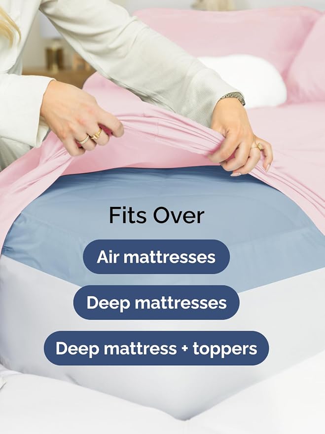 Extra Deep Twin Sheet Set - 4 Piece Breathable and Cooling Sheets - Hotel Luxury Bedding for Women, Men, Kids & Teens - Easy & Secure Fit - Soft and Wrinkle Free - Extra Deep Pockets - Lavender Pink