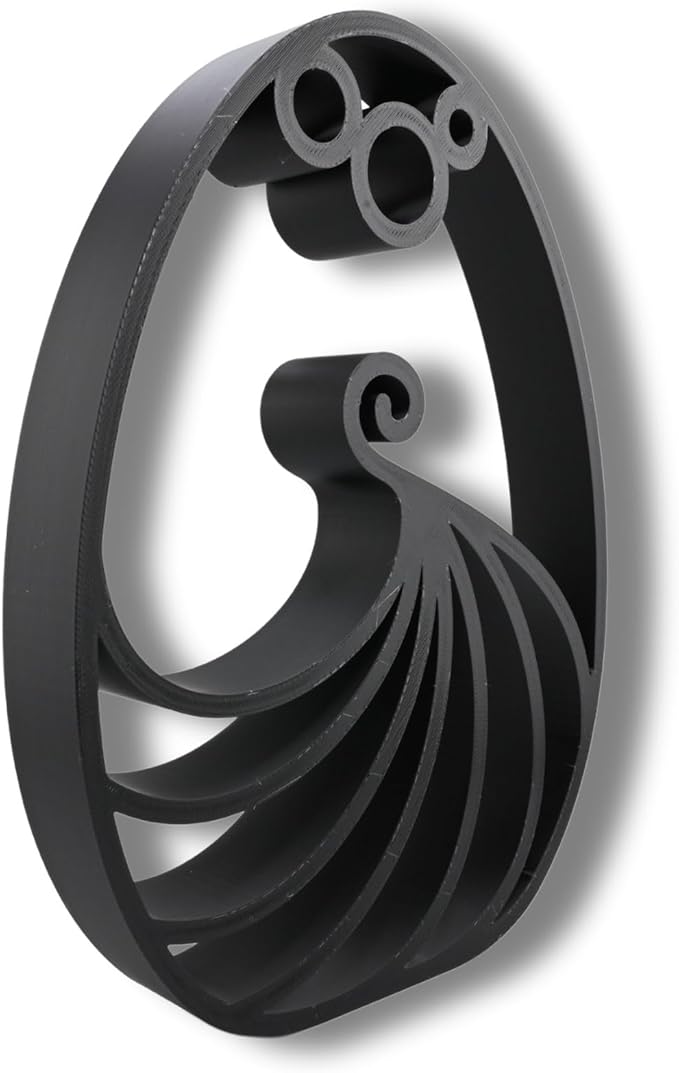 Easter Egg Sculpture – Minimalist Decorative Accent for Spring & Year-Round Home Decor | Collectible Design | Modern Holiday Display (Elegant Twirl Matte Black)