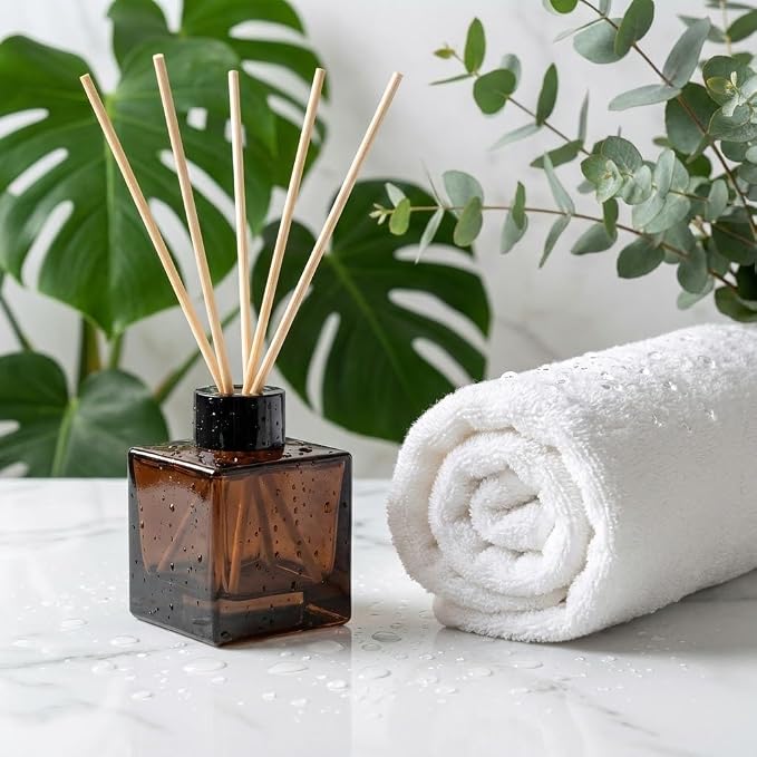 100ml 1pcs Reed Diffuser Bottles,Fragrance Diffuser Empty Bottle with 20pcs Reed Sticks for Home Fragrance Accessories and Women Gift Room,Home,Bathroom Decor