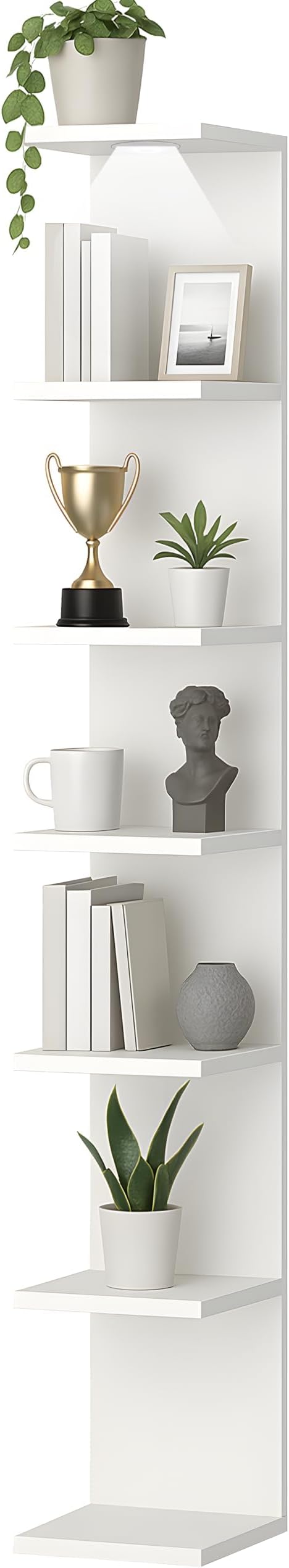 home stuff Wall shelf unit, 11 3/4x74 3/4,Use fixing devices suitable for the walls in your home. (White with LED Light)