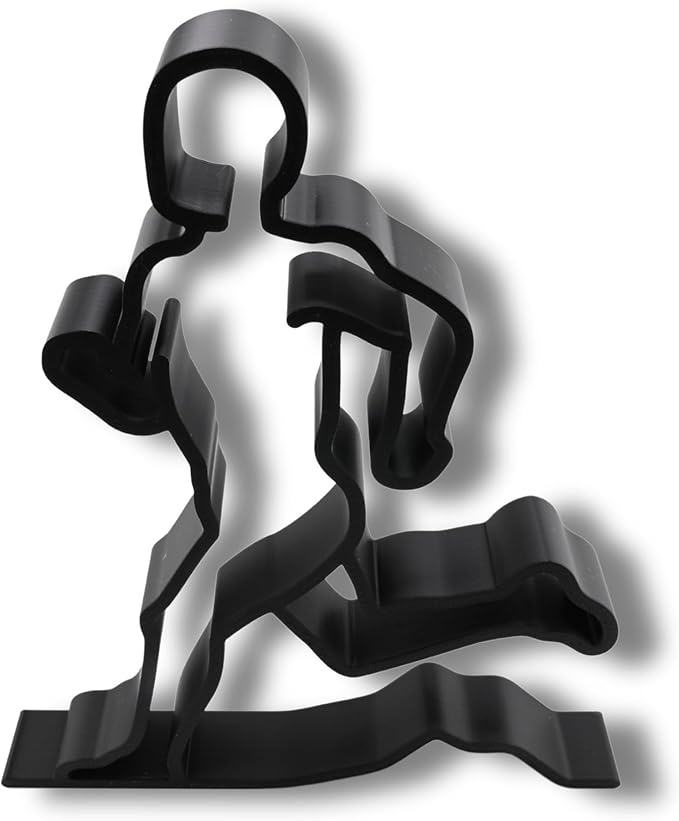 Runner Sculpture – Minimalist Running Figurine | Motivational Gift for Runners, Athletes & Fitness Lovers (Athletic Male Runner Matte Black)