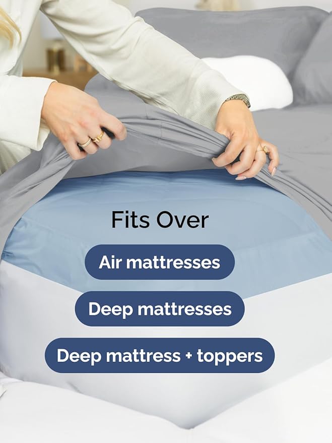 Extra Deep Full Sheet Set - 6 Piece Breathable and Cooling Sheets - Hotel Luxury Bedding for Women, Men, Kids & Teens - Easy & Secure Fit - Soft, Wrinkle Free & Comfy - Extra Deep Pockets - Steel Blue