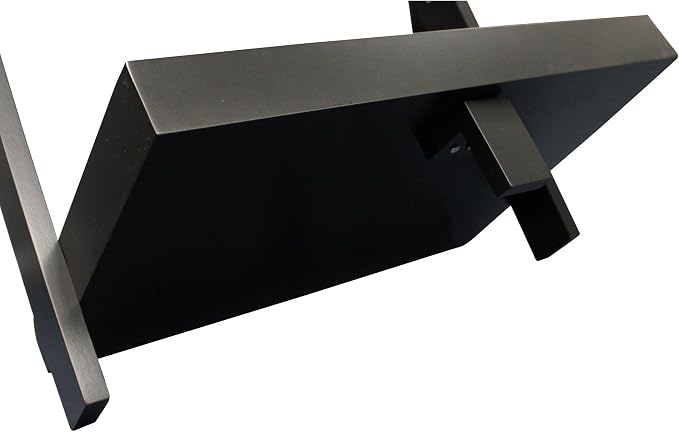 eHemco Modern 5 Tier Leaning Wall Ladder Bookshelf Organizer, Storage Rack, 70 Inches, Black