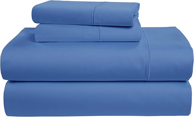 LANE LINEN 100% Egyptian Cotton Bed Sheets Queen Size, Long Staple Soft & Comfy Sateen Weave No Pill Fade Resistant Machine wash 15" Deep Pocket Queen Sheets - Blue Jasper