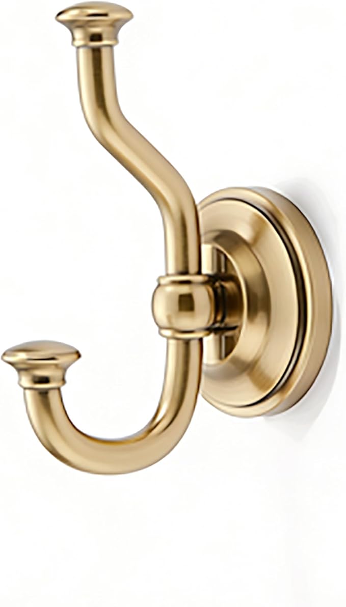 khtumeware 1 Pack 4-1/2 inch Zinc Alloy Vintage Wall Champagne Bronze Large Coat Hooks Suitable for Tile, Wood Board, Glass Walls, Bathroom, Entrance Hall, Kitchen, Multi-Functional Robe Hooks
