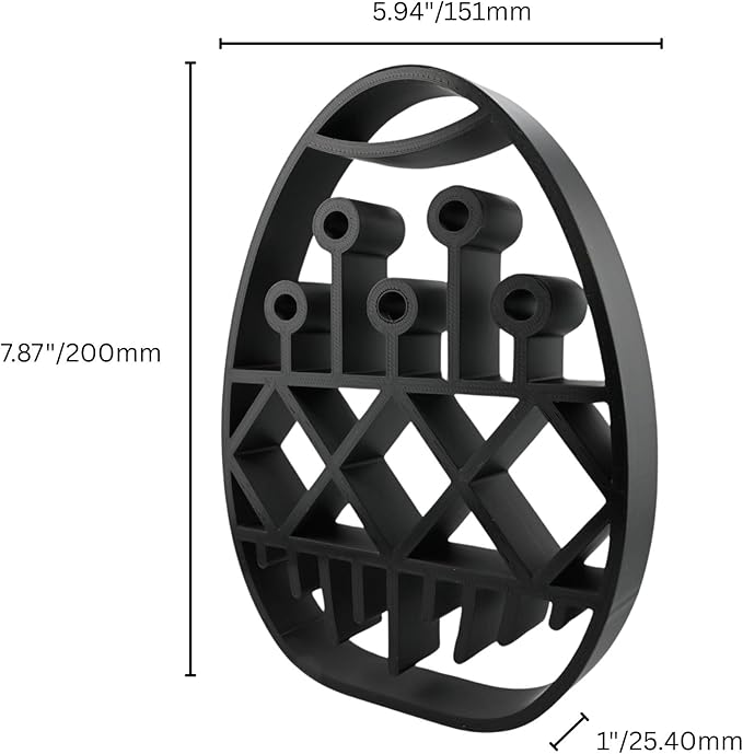 Easter Egg Sculpture – Minimalist Decorative Accent for Spring & Year-Round Home Decor | Collectible Design | Modern Holiday Display (Geometric Pattern Matte Black)