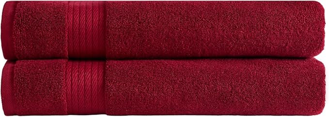 Ozdilek 2-Piece Bath Towels, 30x60 550GSM– 30x60 Inches, 100% Turkish Cotton, Luxury Quick Dry, Extra Large, Fade-Resistant, Eco-Friendly, Spa Towel, Cotton Towel (Brick Red)