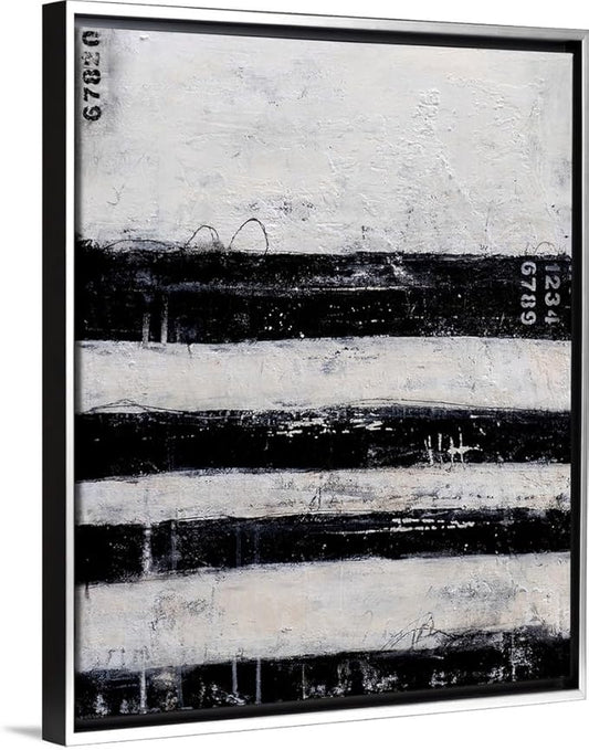 CANVAS ON DEMAND Four Roads Black Float Framed Canvas Wall Art Print by Erin Ashley, Contemporary, Abstract, Home Decor, Modern Abstract, Artwork,24" x30in