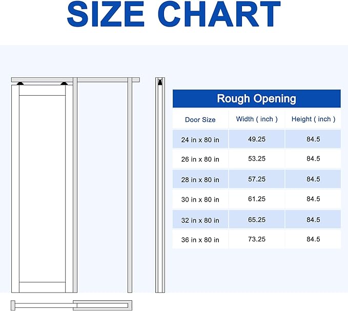30" x 80" 6 Panel All-Inclusive Soft Close & Solid Core Sliding Pocket Door, Pine Wood Door with Frame & Hardware Kit, Pocket Interior Doors for Home, Unfinished