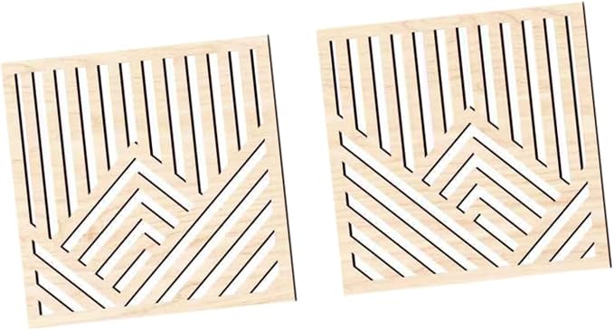 2Pcs Geometric Wood Wall Art Boho Abstract Wall Decor Wood Abstract Wall Panels for Bedroom Home Office Decoration, Maple Color