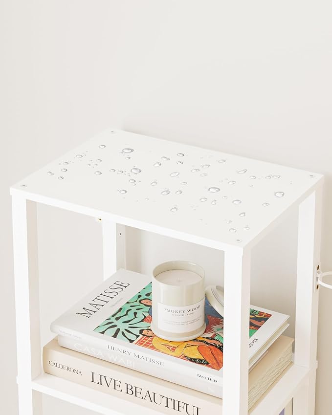 Open Book Shelf, 6 Tier Tall Bookshelf, Freestanding Shelf Narrow Bookcase with Open Shelves, 14.57" x 10.63" x 65.83", Book Shelves for Living Room, Office, Study, White