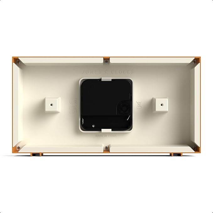 JONES CLOCKS® Odeon Desk Clock | Modern Rectangular Design | Mustard Yellow | Stylish Retro Look for Shelf, Table, Mantel or Bedside