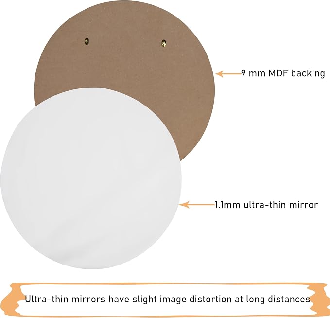YCHMIR Small Round Wall Mirror,Bathroom Mirror (Black, 11.8 in.)