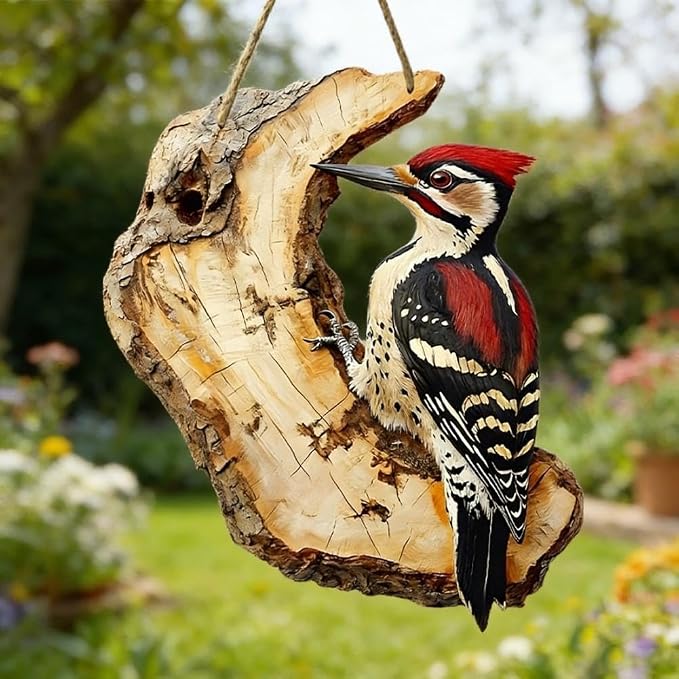 Vintage Bird Wooden Signage, 2D Wooden Bird Wall Art Wood Flying Birds Wall Decor, Rustic Farmhouse Robin Birds Forest Animal Decoration for Indoor Outdoor Home Living Room (Brown D)