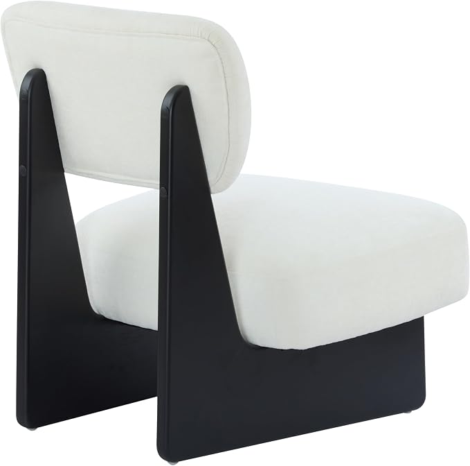 Accent Chairs Set of 2, Mid-Century Modern Chair with Polyester Upholstery, Wood Base with Walnut Finish, Minimalist and Stylish Accent Seating for Living Room, Bedroom, Balcony, Black