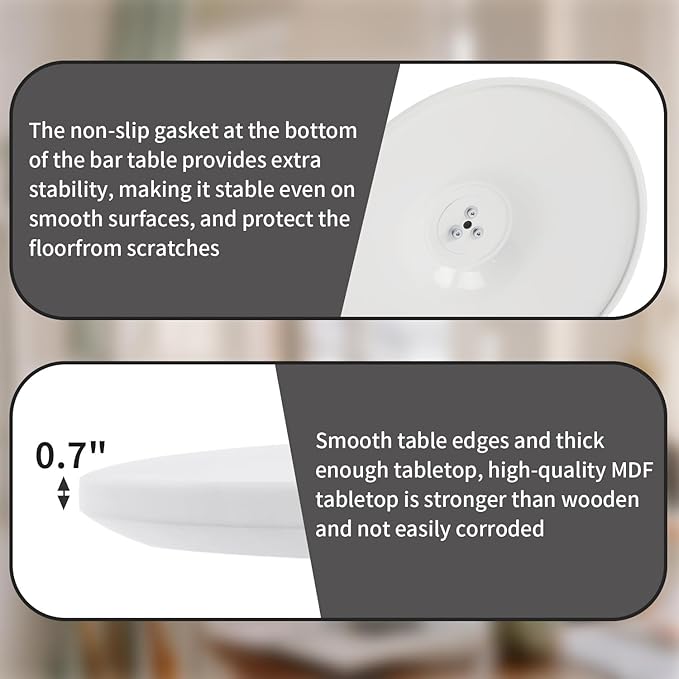 White Round Dining Table 31.5" Tulip Dining Room Tables Kitchen Dinner Circle Table 2-4 People with MDF Table Top Mid-Century Small Social Coffee Tables for Break Dining Room, Cafe, Lobby