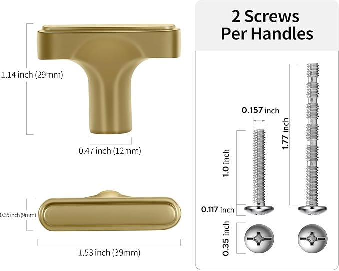Lardmon 10 Pack Champagne Bronze Cabinet Knobs Drawer Knobs Modern Single Hole Cabinet Pulls Solid Cabinet Handles Drawer Pulls Heavy Duty Kitchen Hardware for Dresser Cupboard Wardrobe