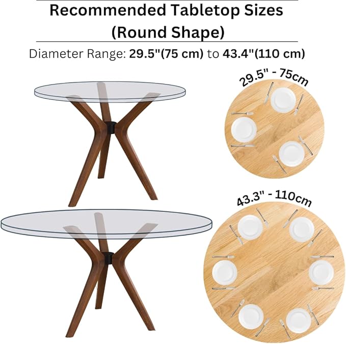 Mid Century Modern Dining Table Base Only, Pedestal Table Bases, Wooden Legs for Kitchen Tables, Glass Top Wood Top Assembly Tools Available (Glass Tabletop Anti-Slip Pads, Walnut)