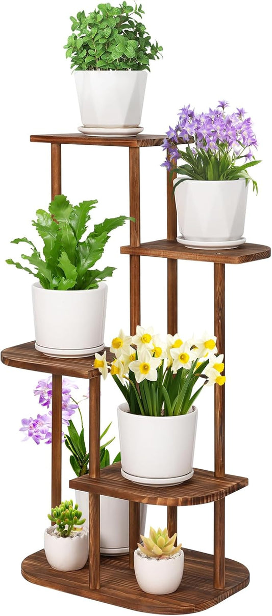 Jotsport 5 Tier Wood Plant Stand for Multiple Plants Indoor Plant Shelf Multi-Tier Flower Pot Holder Corner Display Rack