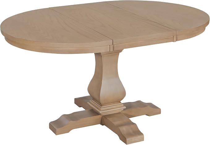 Christopher Knight Home Tokin Extendable Dining Room Table for 6, Wooden Round Expandable Kitchen Table, Vintage Oval Dining Table for Dining Room Kitchen, Light Natural