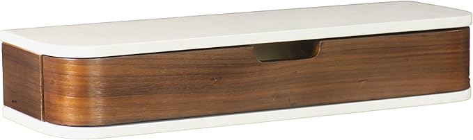 Floating Shelf with Drawer - Walnut Floating Shelves - Floating Drawers for Wall - Wall Shelf for Living Room Office - Floating Shelves Bathroom Vanity Shelves 8 Inch Depth