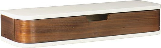 Floating Shelf with Drawer - Walnut Floating Shelves - Floating Drawers for Wall - Wall Shelf for Living Room Office - Floating Shelves Bathroom Vanity Shelves 8 Inch Depth