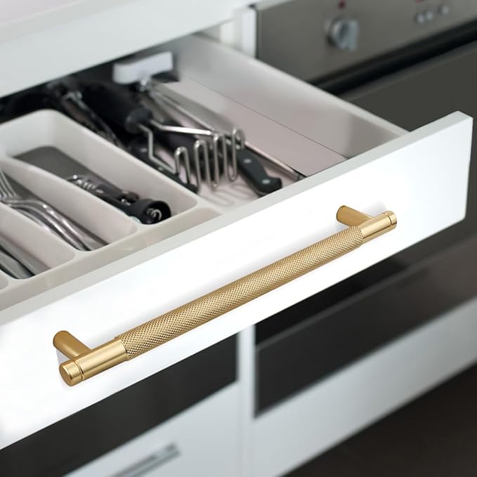 2 Pack 7 1/2 Inch 192 mm Barrel Cabinet Pulls Gold Cupboard Aluminum Handles Drawer Pull Cabinet Handles