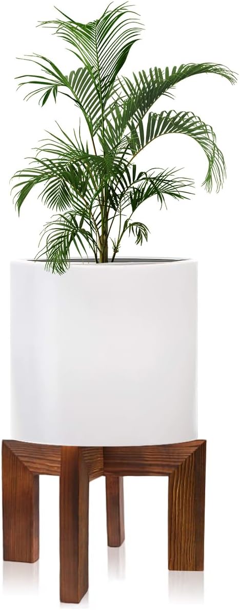 hismocal Wood Plant Stand Indoor/Outdoor for Plants, Large Size Planter Stand Holder,Sturdy and Stable Flower Pot Stand,Fits Most Size Flower Pots In Room(1 Pack)