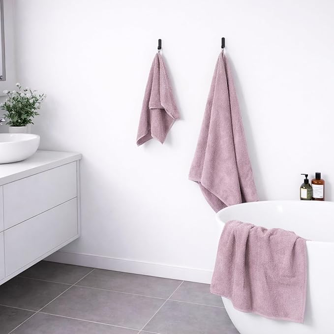 SEMAXE 12-Piece Family Bathroom Towel Set - 100% Cotton, 4 Bath Towels, 4 Hand Towels, 4 Washcloths, Ultra-Soft and Super Absorbent, Lighter Weight