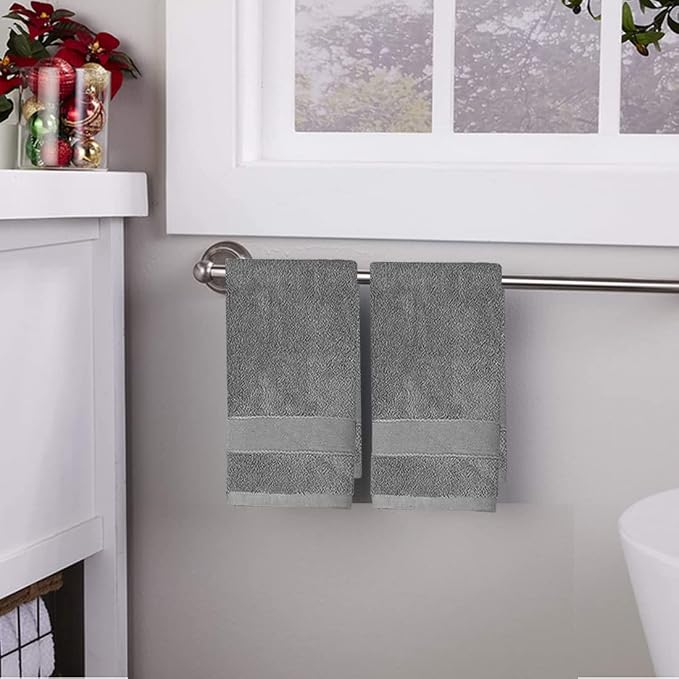 LRUUIDDE Bathroom Hand Towels 2 Set, Cotton Hand Towel for Bath, Hand, Face, Kitchen, Super Soft, Highly Absorbent, Machine Washable, Size 14" x 30" (Gray)…