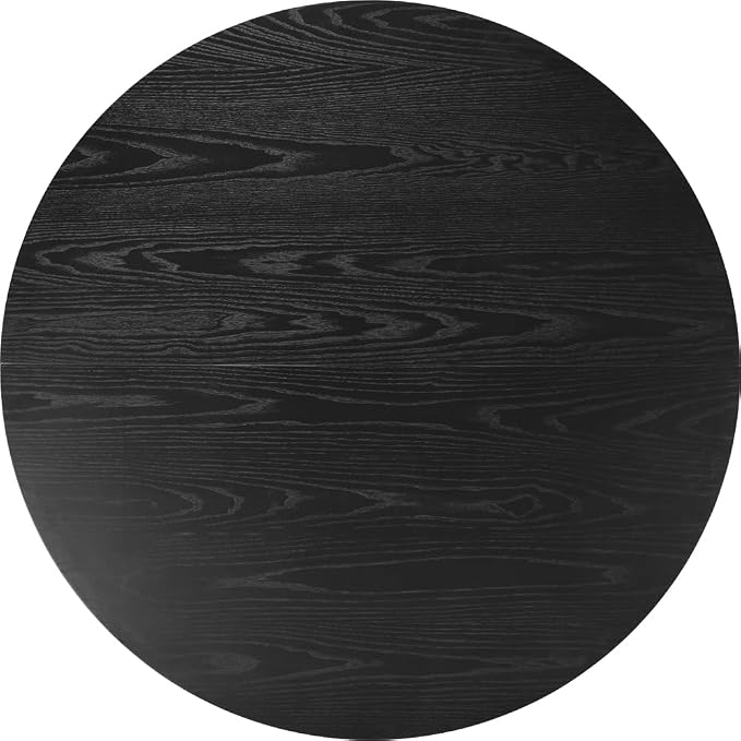 Soohow 47.2" Solid Wood Round Dining Table for 4-6 People with Intersecting Pedestal Base, Circle Kitchen Tables for Dining Room, Kitchen, Black
