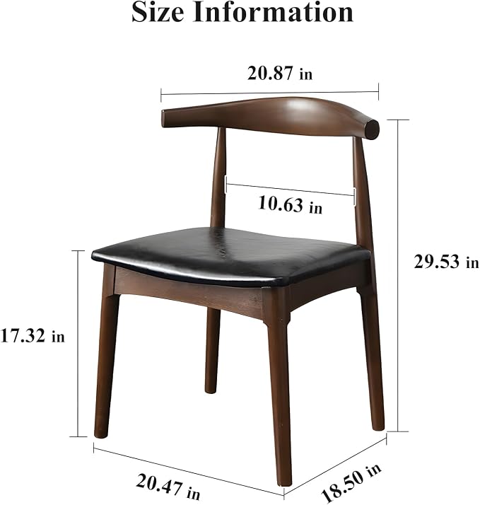 Office Chair, Wood Desk Chair with Upholstered PU Leather, Computer Chair, Modern Dining Chair, Mid Century Dining Chair, Wood Accent Chair,Walnut Chair