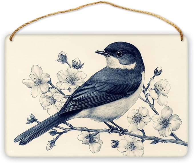 Realistic Bird Wooden Sign 12x8 Inch - Traditional Inspired Decor for Bird Enthusiasts & Art Fans, Ideal for Classic Homes & Art-Eccentric Areas