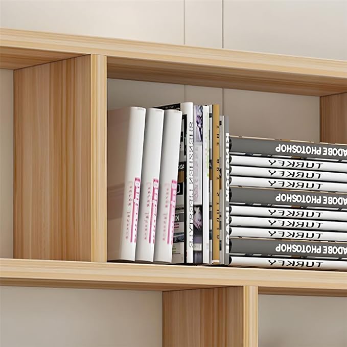 Wall Mounted Floating Shelves Modern Bookcase Storage Shelf Open Hanging Wall Shelves Bookshelf for Home Deco LivingRoom Bedroom Study Office -Beige 31.5" L x 6" W x 38" H