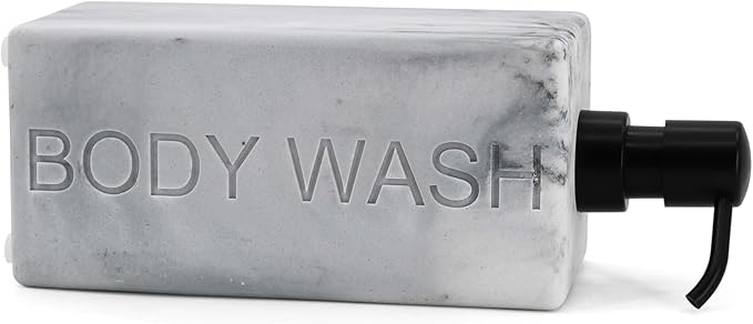 Rectangular Resin Dispenser Premium Bathroom Shampoo Conditioner Body Wash Bottle Modern Refillable Pump Design