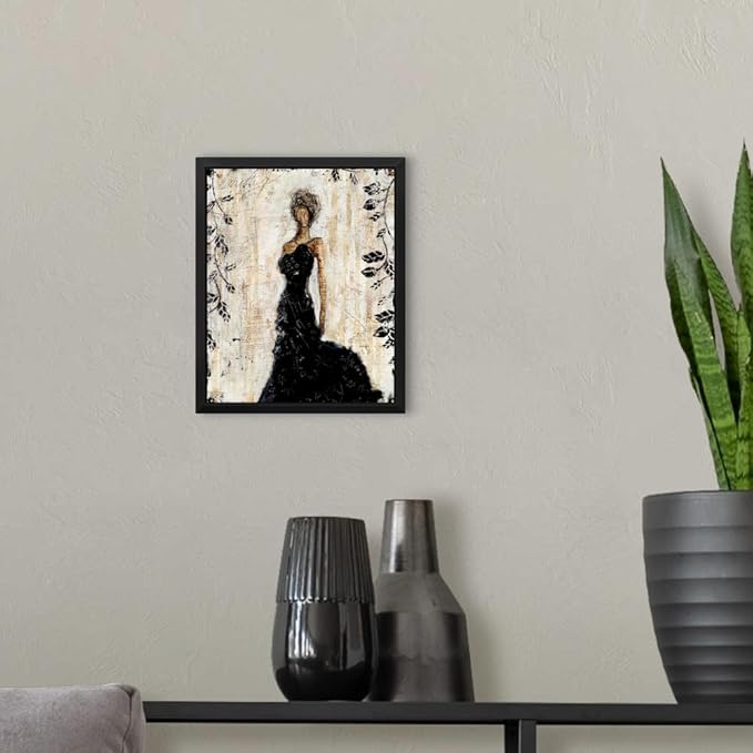 CANVAS ON DEMAND Dark Beauty Canvas Wall Art Print by Erin Ashley, Abstract, Contemporary, Figurative, Glam, Home Decor, Woman, Trendy Artwork,8" x10in