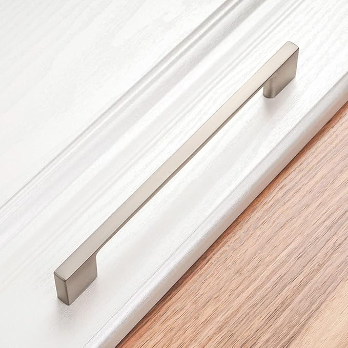 KOOFIZO 30 Pack 6-1/4 Inch Brushed Nickel Kitchen Cabinet Pulls Stain Nickel Cabinet Handles Silver Cabinet Hardware for Kitchen Cabinets Drawer P01 Dresser Cupboard Bedroom Bathroom