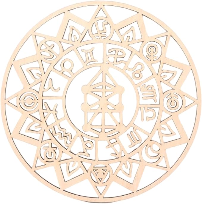 HouseVibe Geometric Wood Wall Art Ornament Creative Collection 11.8 Inch Wall Sculpture Hanging Decoration for Office Dining Room Entryway- Style D