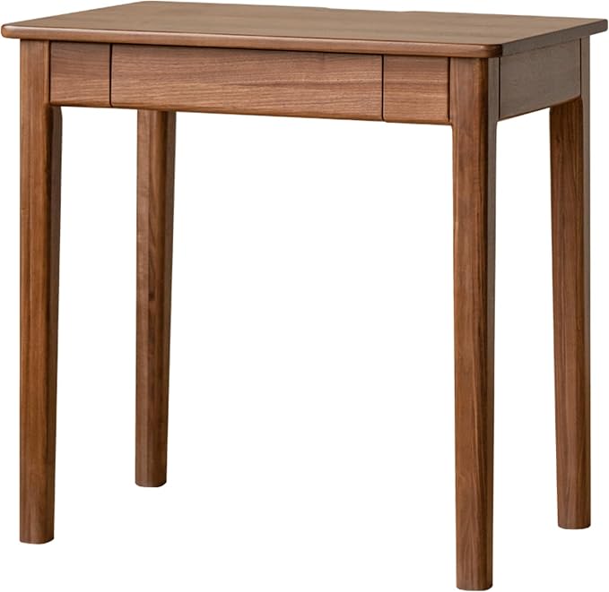 Walnut Solid Wood Desk, Mid-Century Modern Home Office Computer Desk with Drawers, Writing Table for Study, Bedroom & Workstation 39.37" W