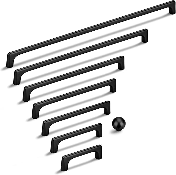 Lardmon 15 Pack Matte Black Modern Cabinet Pulls 5 Inch(128mm) Hole Center Timeless Drawer Pulls Vanity Pulls Classic Solid Kitchen Cabinet Handles Hardware for Dresser, 5.4 Inch(138mm) Total Length