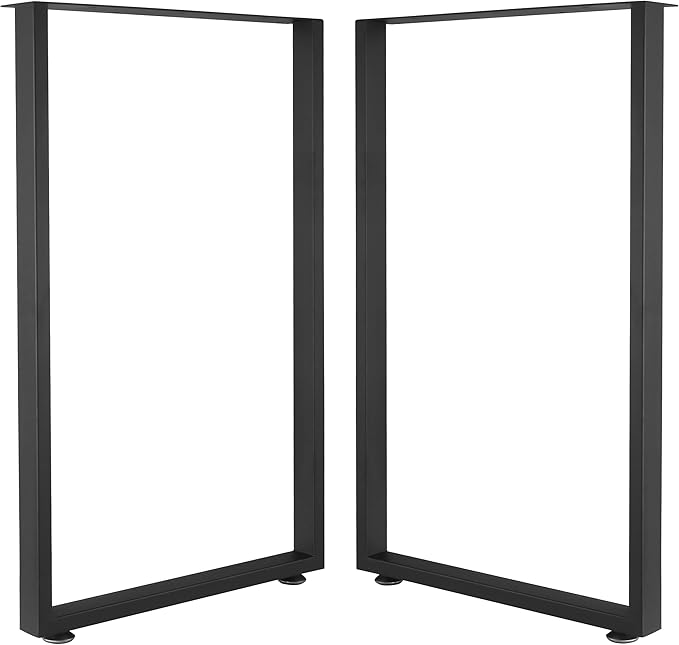 Metal Table Legs for Desk, Heavy Duty Square Tube Iron, DIY Furniture Legs for Dining and Coffee Table, Computer Desk, Workbench, Meeting Room Table (28, Rectangle 4x2)