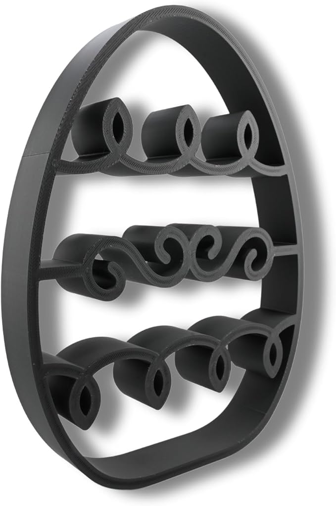 Easter Egg Sculpture – Minimalist Decorative Accent for Spring & Year-Round Home Decor | Collectible Design | Modern Holiday Display (Squiggly Wave Matte Black)