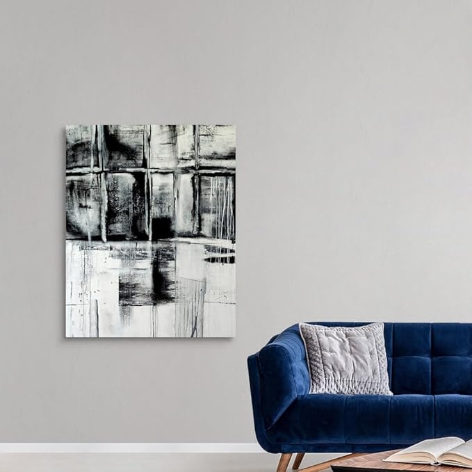CANVAS ON DEMAND Looking Through Canvas Wall Art Print by Erin Ashley, Contemporary, Abstract, Modern, Home Decor, Black and White Artwork,36" x45in