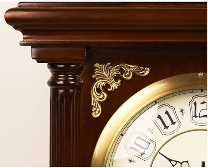 Desk Clock Brass Chinese Classical Wood Desk Clock Living Room Desktop Home Retro Ornaments Desk Clock Suitable Home Bedroom Decor