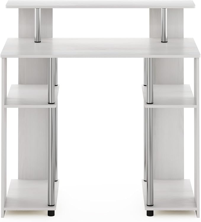 Furinno Jaya Simple Design Computer Writing Desk, White Oak/Stainless Steel