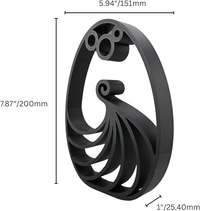 Easter Egg Sculpture – Minimalist Decorative Accent for Spring & Year-Round Home Decor | Collectible Design | Modern Holiday Display (Elegant Twirl Matte Black)