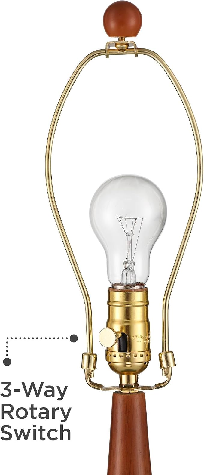 360 Lighting Andi 25" High Mid Century Modern 3-Way Table Lamp Green Ceramic Wood Finish Single Fabric White Shade Cottage Core Living Room Bedroom Bedside Nightstand House Office Colors May Vary