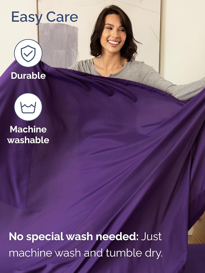 Extra Deep King Sheet Set - 6 Piece Breathable and Cooling Sheets - Hotel Luxury Bedding for Women, Men, Kids & Teens - Easy & Secure Fit - Soft, Wrinkle Free and Comfy - Extra Deep Pockets - Purple